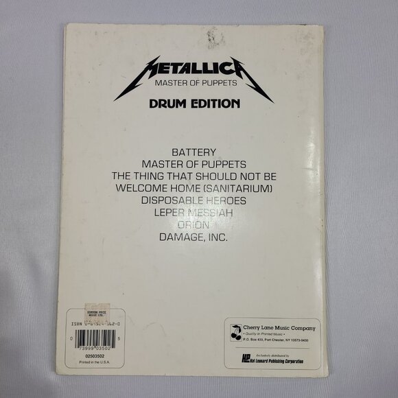 Metallica Master of Puppets Drum Edition Vocal Lyrics Music Song Book - Picture 2 of 2